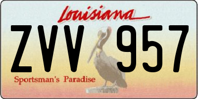 LA license plate ZVV957