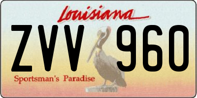 LA license plate ZVV960