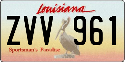 LA license plate ZVV961