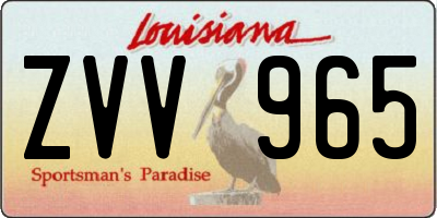 LA license plate ZVV965