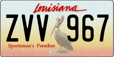 LA license plate ZVV967