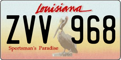 LA license plate ZVV968