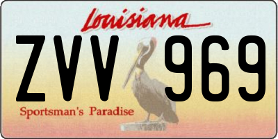 LA license plate ZVV969