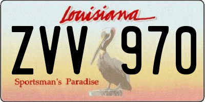 LA license plate ZVV970