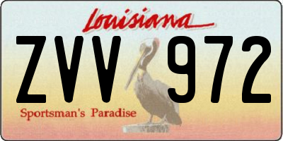 LA license plate ZVV972