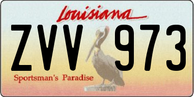 LA license plate ZVV973