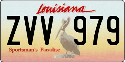 LA license plate ZVV979