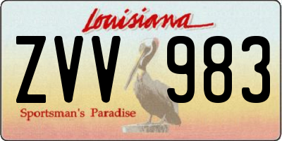 LA license plate ZVV983