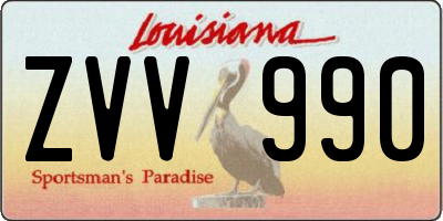 LA license plate ZVV990