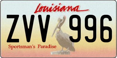 LA license plate ZVV996