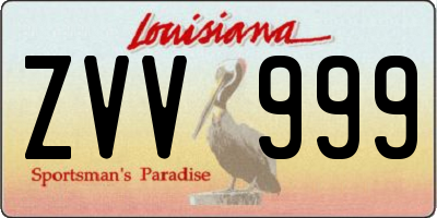 LA license plate ZVV999