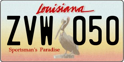 LA license plate ZVW050