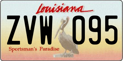 LA license plate ZVW095