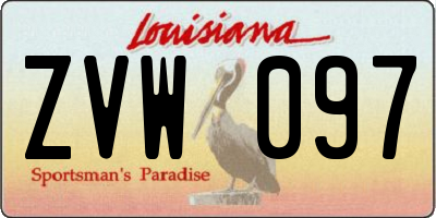 LA license plate ZVW097