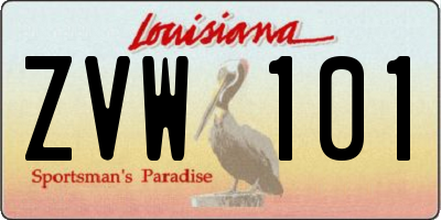 LA license plate ZVW101