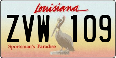 LA license plate ZVW109
