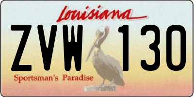 LA license plate ZVW130