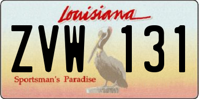LA license plate ZVW131