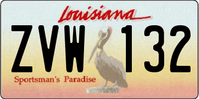 LA license plate ZVW132