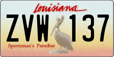 LA license plate ZVW137