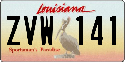 LA license plate ZVW141