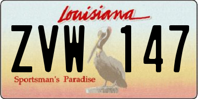 LA license plate ZVW147