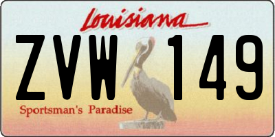 LA license plate ZVW149