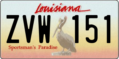 LA license plate ZVW151