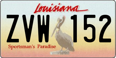 LA license plate ZVW152