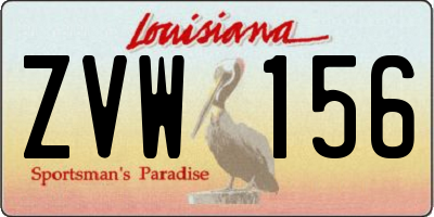 LA license plate ZVW156