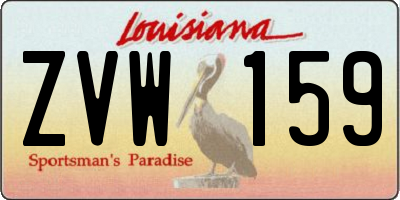 LA license plate ZVW159