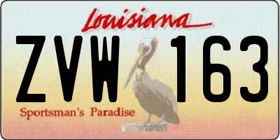 LA license plate ZVW163