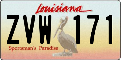 LA license plate ZVW171