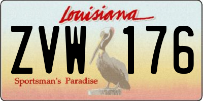 LA license plate ZVW176