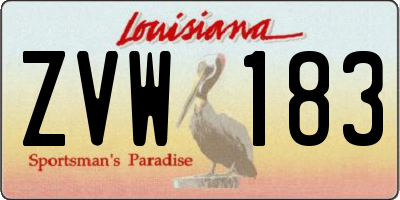 LA license plate ZVW183