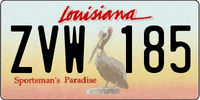 LA license plate ZVW185