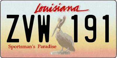 LA license plate ZVW191