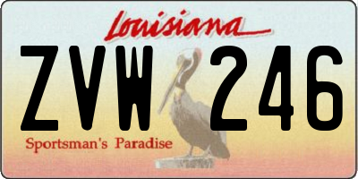 LA license plate ZVW246