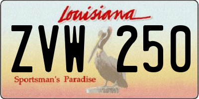 LA license plate ZVW250