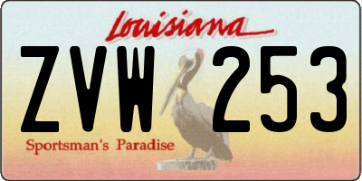 LA license plate ZVW253