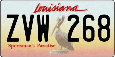 LA license plate ZVW268