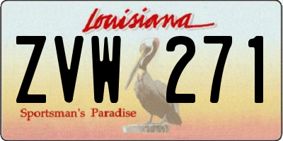 LA license plate ZVW271
