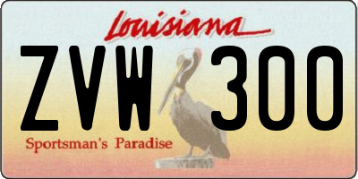 LA license plate ZVW300