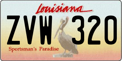 LA license plate ZVW320