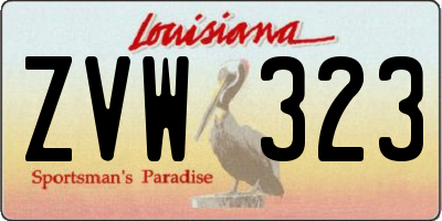 LA license plate ZVW323