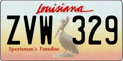 LA license plate ZVW329