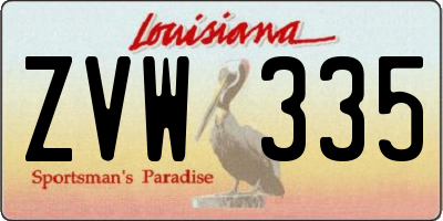LA license plate ZVW335