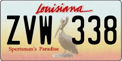 LA license plate ZVW338