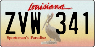 LA license plate ZVW341