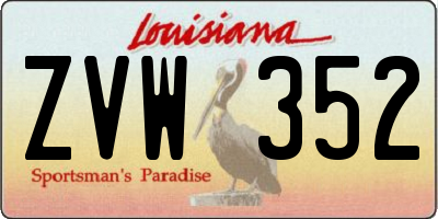 LA license plate ZVW352
